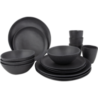 Bo-Camp Urban Outdoor Collection Hoxton Geschirrset Melamin 16 teilig f&uuml;r 4 Personen grau