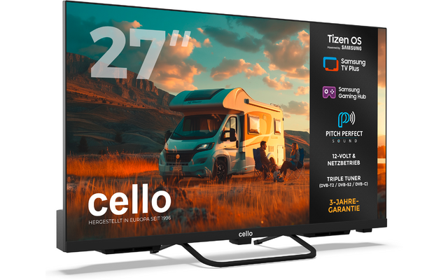 Product afbeelding Cello CTrav Smart Tizen OS Camping LED TV mit Triple Tuner, WLAN, Bluetooth, 12/24/230 V 1