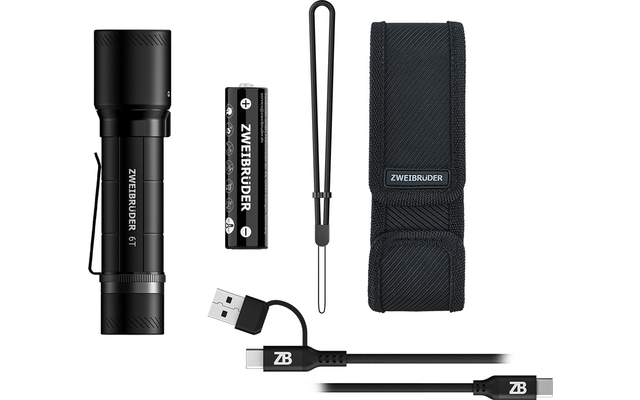 Produktbild Zweibr&uuml;der ZB6T Taschenlampe 3000 Lumen USB-C mit Akku 5000 mAh 1
