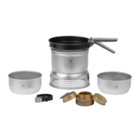 Set de cuisine de camping avec 3 pi&egrave;ces de br&ucirc;leur &agrave; gaz Trangiak&ouml;k 27 - 23 UL / D gris (Set 8) Trangia