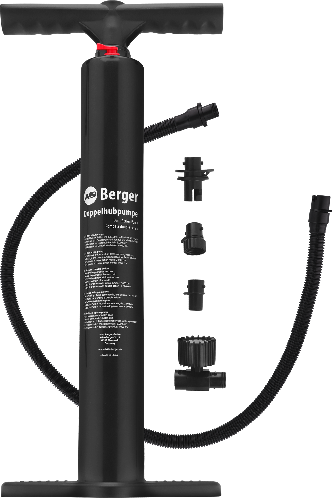 Berger Doppelhubpumpe inkl. Manometer fr Luftvorzelte jetzt bestellen! |  Berger-camping.ch