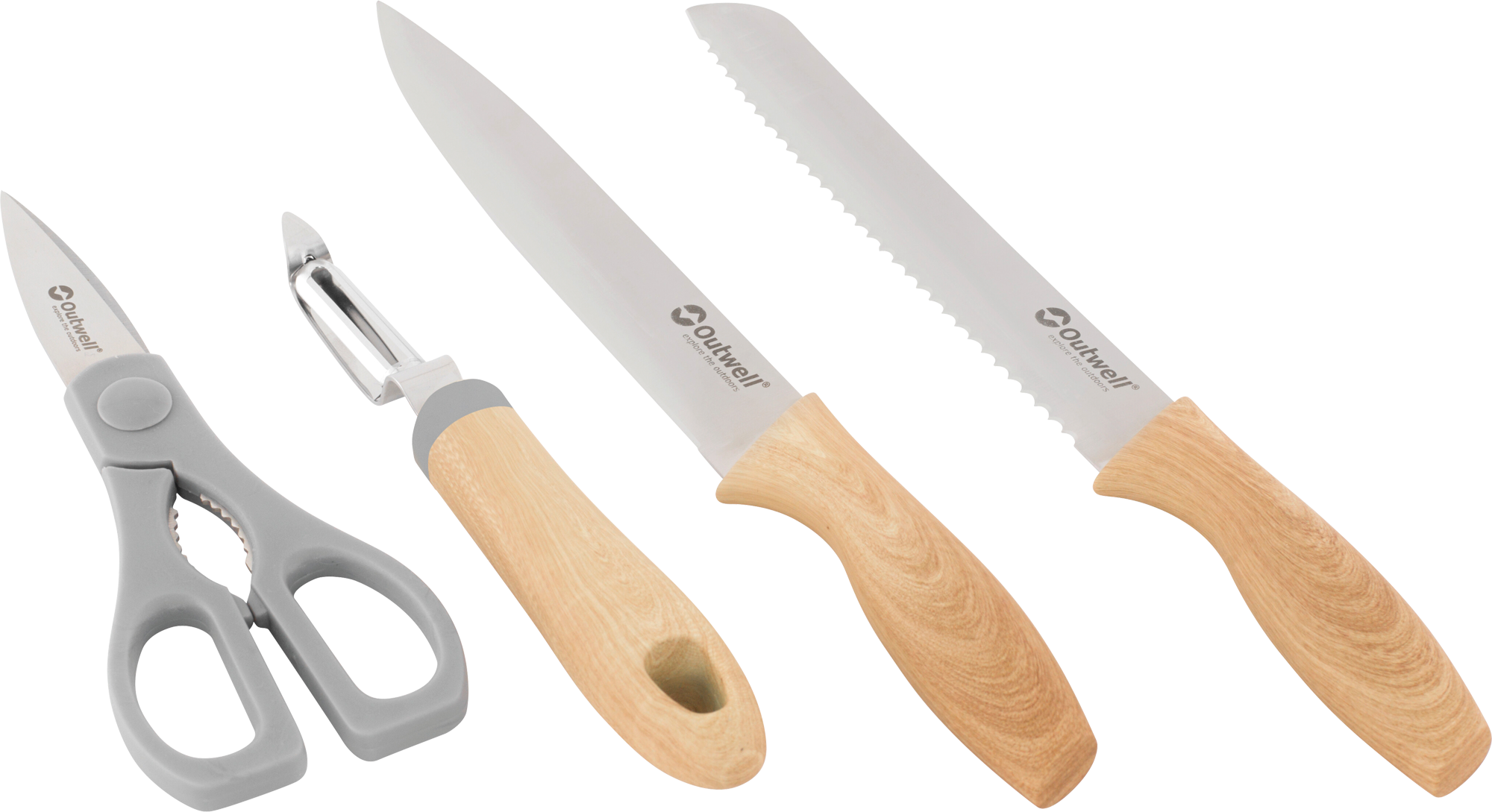 Opinel - Set di 4 Coltelli da Cucina Essenziali Art Déco - N°112 Ufficio, N°113 Seghettato, N°114 Verdure, N°115 Pelapatate - Viola, Grigio Chiaro, Verde, Bianco Opinel - Set di 4 Coltelli da Cucina Essenziali Art Déco - N°112 Ufficio, N°113 Seghettato, N°114 Verdure, N°115 Pelapatate - Viola, Grigio Chiaro, Verde, Bianco