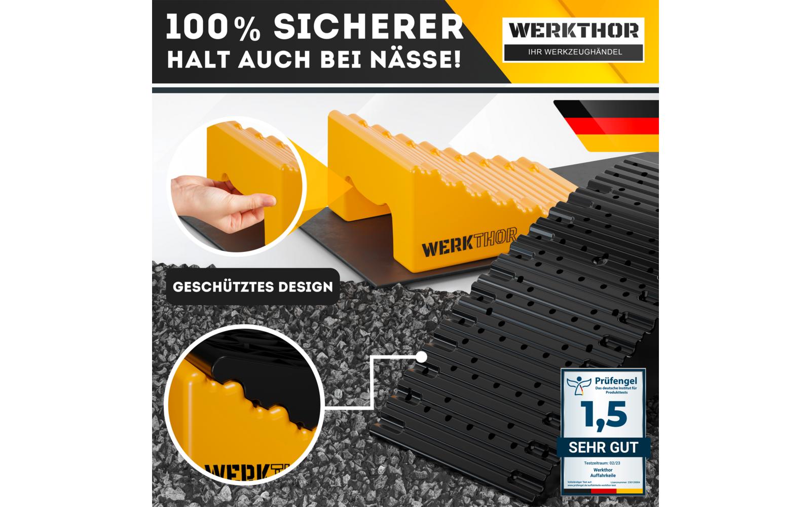 Produktbild Werkthor Auffahrkeile bis zu 13,5 Tonnen inklusive Transporttasche Gr&ouml;&szlig;e  1