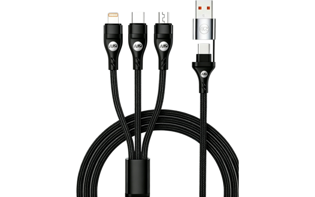 Produktbild Berger GoCharge 5-in-1 USB-Schnellladekabel multifunktional 60 W 1,2 m 1