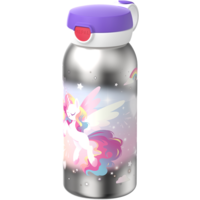 Mepal Campus botella de acero inoxidable con tapa abatible a prueba de fugas 600 ml Unicorn Glow