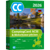 Titelbild eines Campingführers 2026 mit Landschaft und Schloss