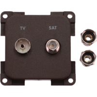Inprojal System 10.000 Kombinations Steckdose TV mit SAT braun