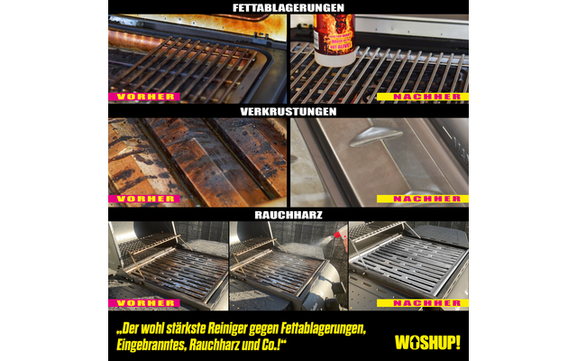 Drei Aufnahmen von einem Grill mit verschiedenen Fleischstücken auf dem Rost