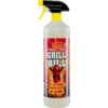 Sprühflasche mit Grillreiniger und Aufdruck eines brennenden Grills