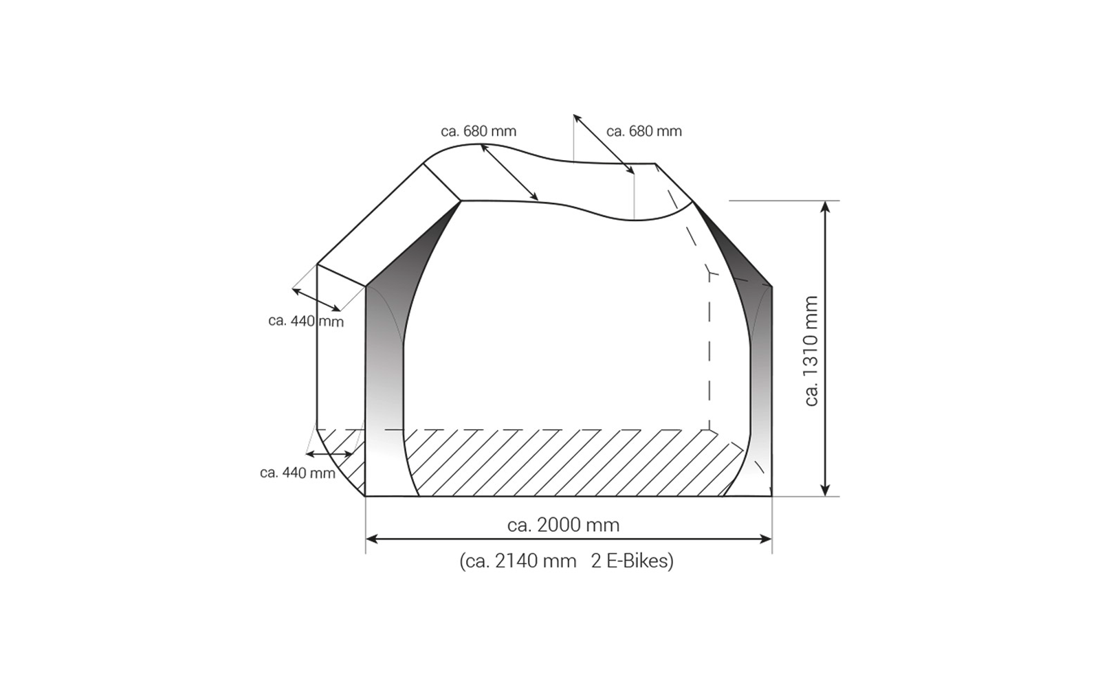 Produktbild Hindermann Universal Blackline Fahrradschutzh&uuml;lle f&uuml;r Deichsel- /Kupplungstr&auml;ger 1