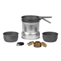 Set de cuisine de camping avec 3 pi&egrave;ces de br&ucirc;leur &agrave; gaz Trangiak&ouml;k 27 - 7 UL / HA gris (Set 9) Trangia