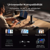 Werbung für universelle Kompatibilität von Apple-Geräten mit iPhone, Samsung, Google Pixel, MacBook Pro und iPad