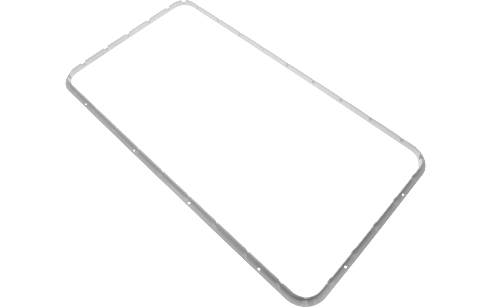 Dünner weißer, abgerundeter rechteckiger Rahmen mit leerer Mitte