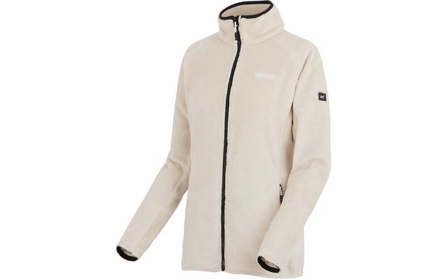 Hellbeige Damenjacke mit durchgehendem Reißverschluss und Stehkragen