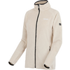 Hellbeige Damenjacke mit durchgehendem Reißverschluss und Stehkragen