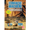 Buchcover mit Felsenlandschaft, einem Auto auf einer Straße und Text "Einfach machen! Reiseabenteuer und Roadtrips mit Kindern"