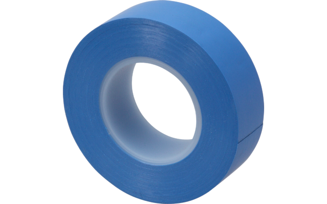 Rotolo di nastro adesivo blu con superficie interna bianca