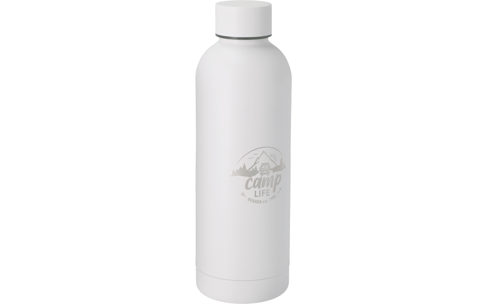 witte drinkfles met grijs logo