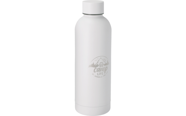 bouteille d'eau blanche avec logo gris