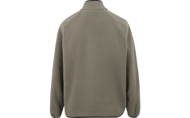 Rückansicht einer beige Jacke mit Stehkragen