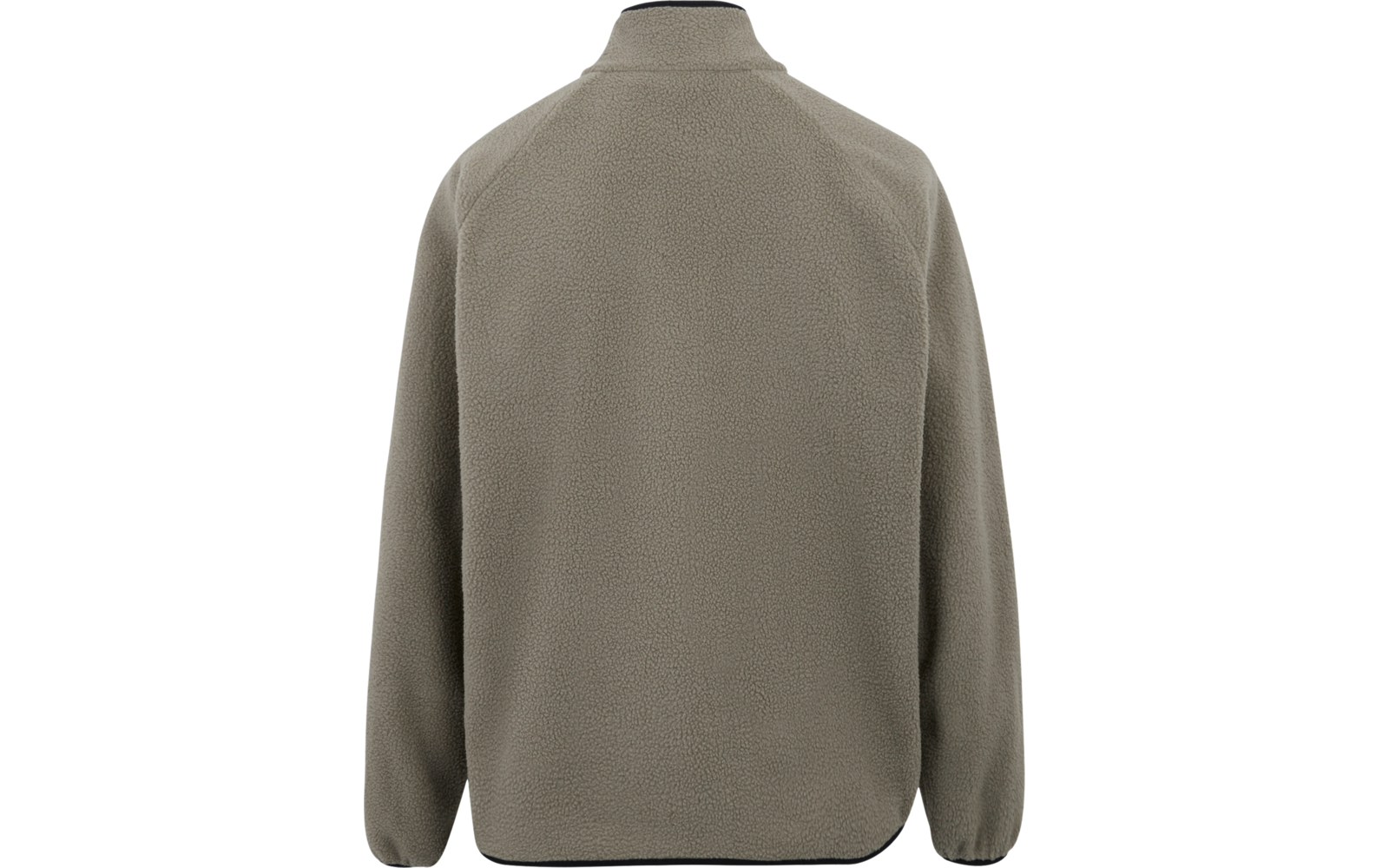Rückansicht einer beige Jacke mit Stehkragen