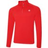 Rood shirt met lange mouwen, korte rits en opstaande kraag