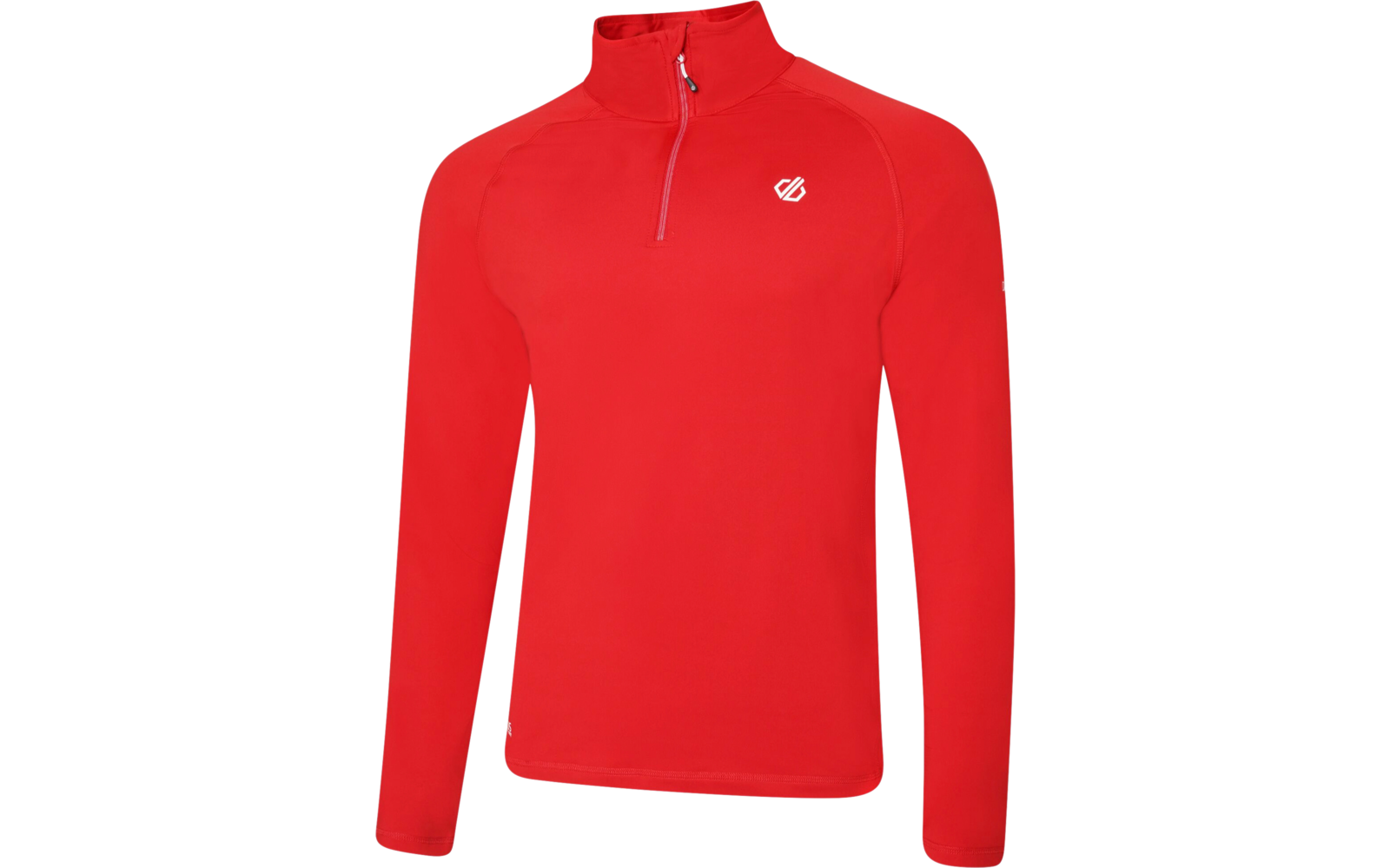 Rood shirt met lange mouwen, korte rits en opstaande kraag