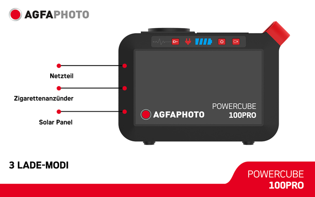 Toma de corriente móvil AgfaPhoto Powercube 100 Pro (DE / Tipo F)