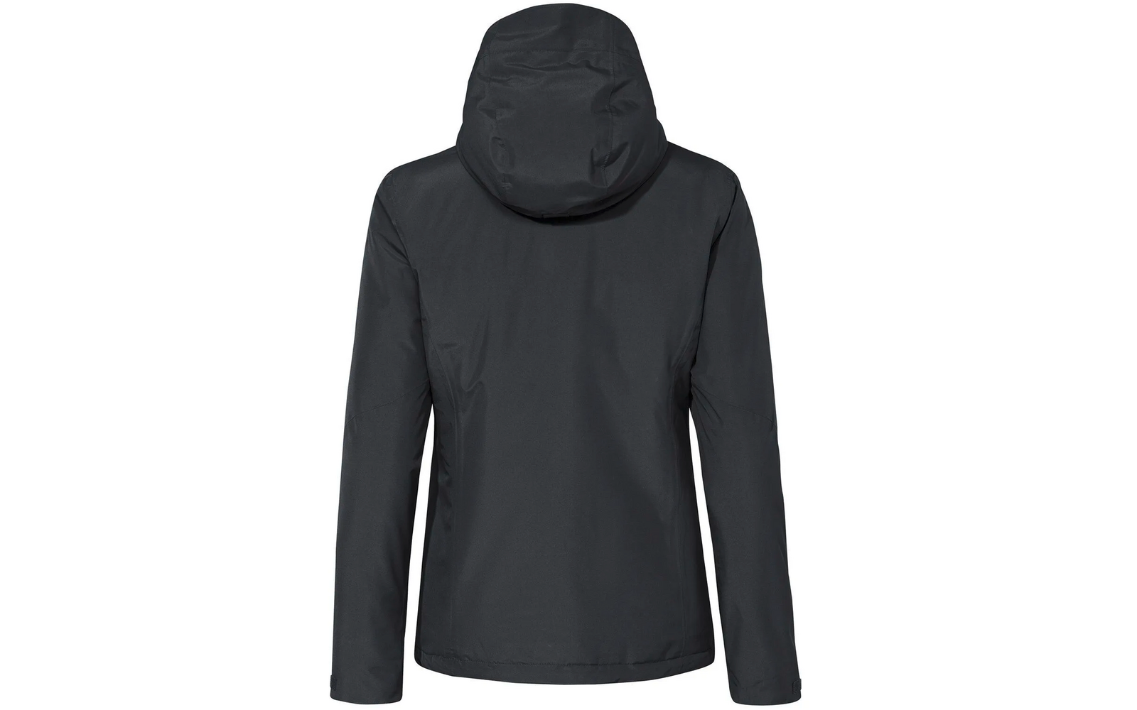 Schwarze Jacke mit Kapuze, Rückansicht
