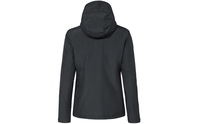 Schwarze Jacke mit Kapuze, Rückansicht