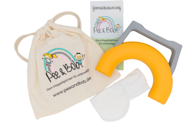 Produktbild Pee & Bob Starter-Set Klappt&ouml;pfchen mobil f&uuml;r Kinder bis 50 kg inklusive 5 Einwegbeutel 1