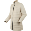 Beige Daunenjacke mit Steppmuster, Reißverschluss und langen Ärmeln