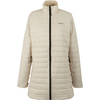 Beige gesteppte Damenjacke mit Stehkragen und Reißverschluss