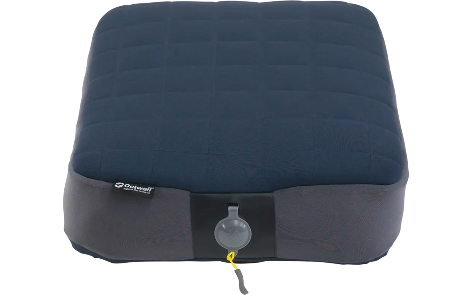 Cuscino gonfiabile blu per sedersi con valvola frontale