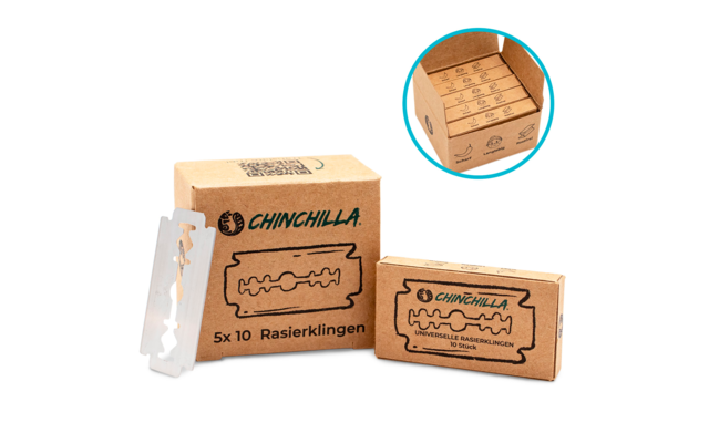 Chinchilla scheermesjes voor scheermes universeel 50 stuks