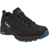 Schwarzer Wanderschuh mit blauen Akzenten und CMP-Logo