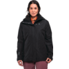 Person, frontal stehend, trägt schwarze Kapuzenjacke, orange gemustertes Tuch am Hals, rosa Hose; Hände an den Seiten; weißer Hintergrund