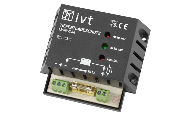 IVT diepontladingsbeveiliging met batterijstatusindicator 12 V / 24 V 6 A