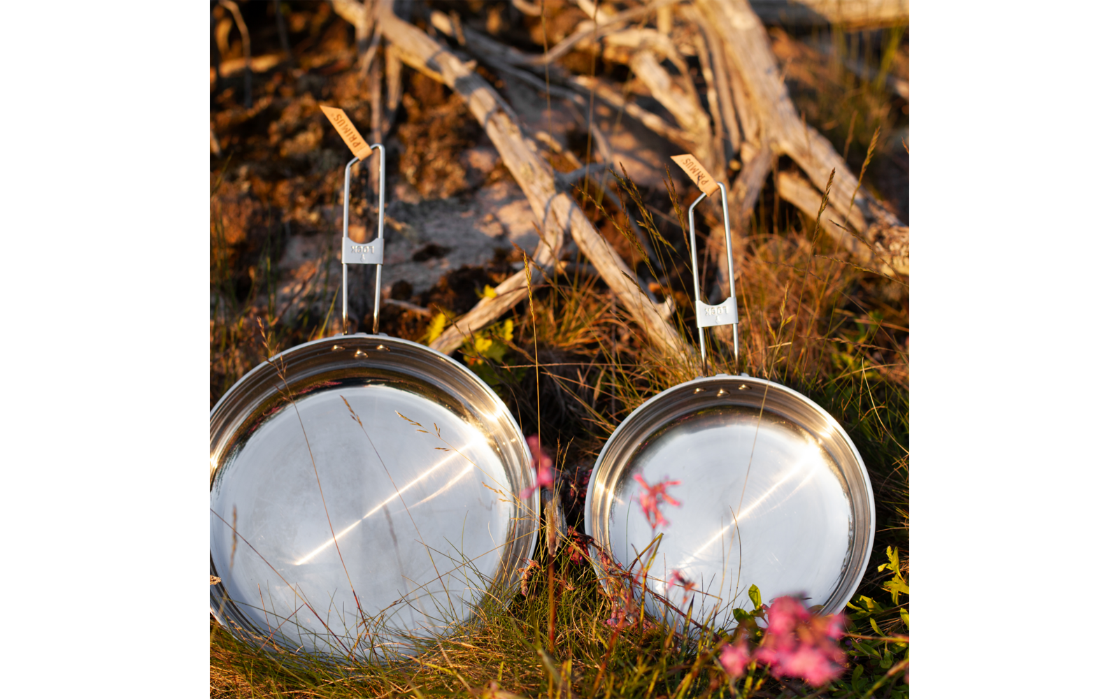 Produktbild Primus CampFire Edelstahl Camping Bratpfanne mit Aluminiumkern und Klappgriff 2-teilig 1