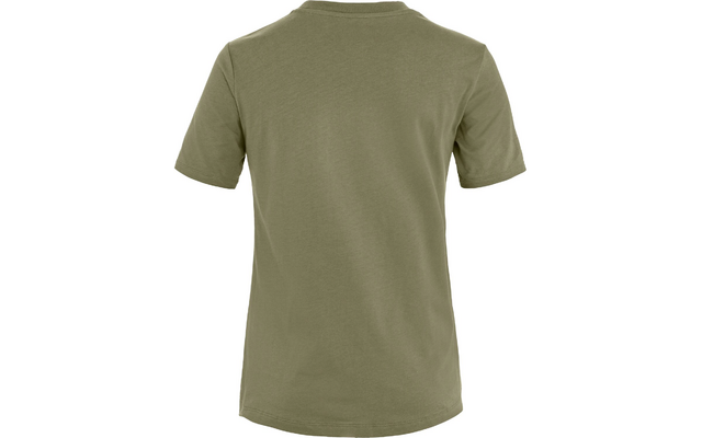 Camiseta verde oliva, vista trasera, mangas cortas