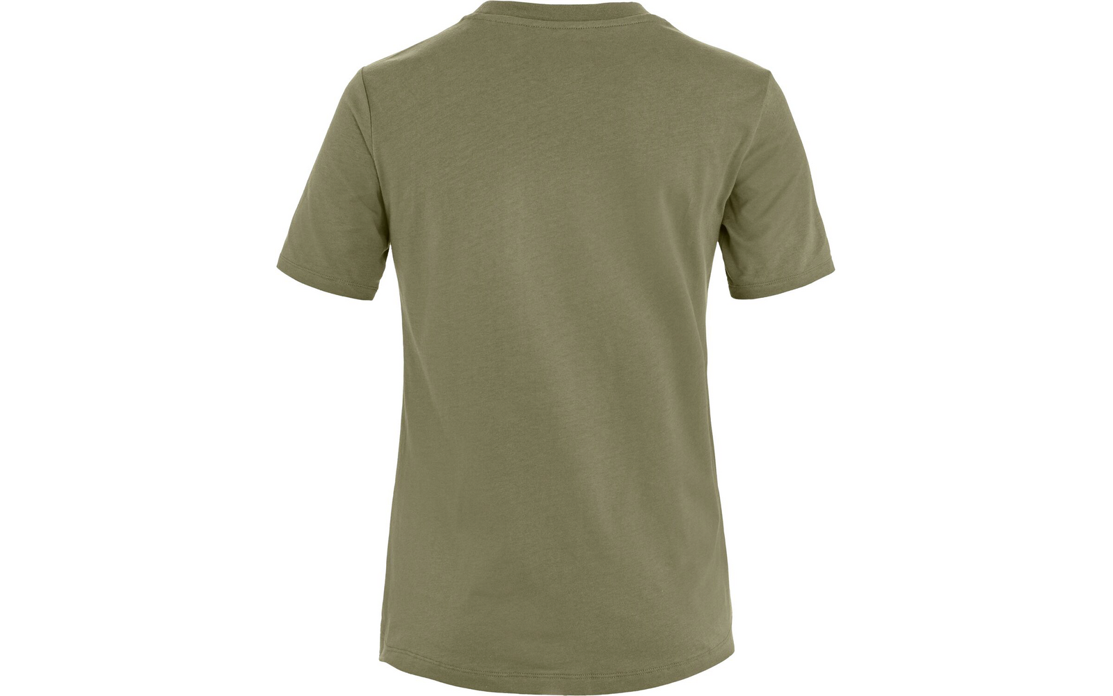 Camiseta verde oliva, vista trasera, mangas cortas
