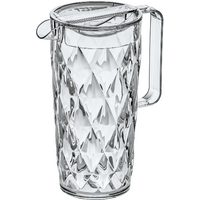 Koziol Crystal Karaffe 1,6 Liter mit Deckel ausgie&szlig;sicher facettiertes Design crystal clear