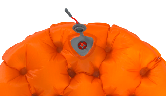 Oranje opblaasbare zitzak met grijze klep