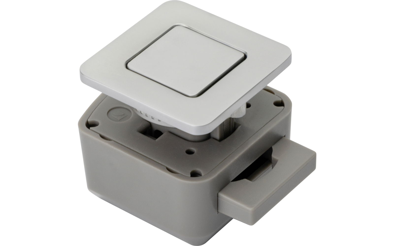 Interrupteur électronique avec bouton carré et boîtier gris