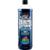 Eine schwarze und blaue Flasche mit Aufschrift Shitstorm