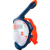 Volledig gezichtsduikmasker in blauw en oranje met duidelijk zichtvenster