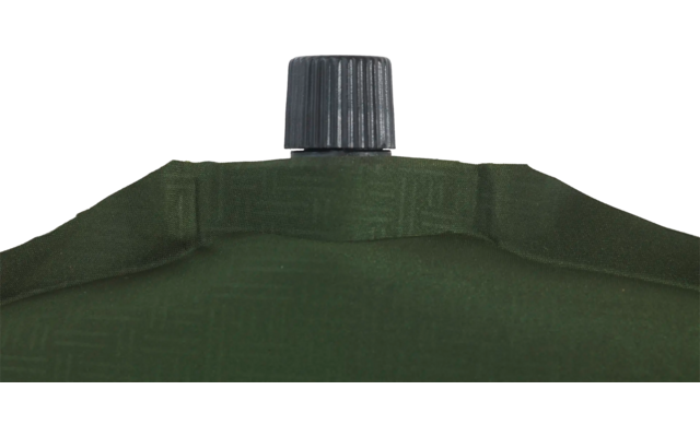 Grüne Stofftasche mit Reißverschluss und grauem Griff