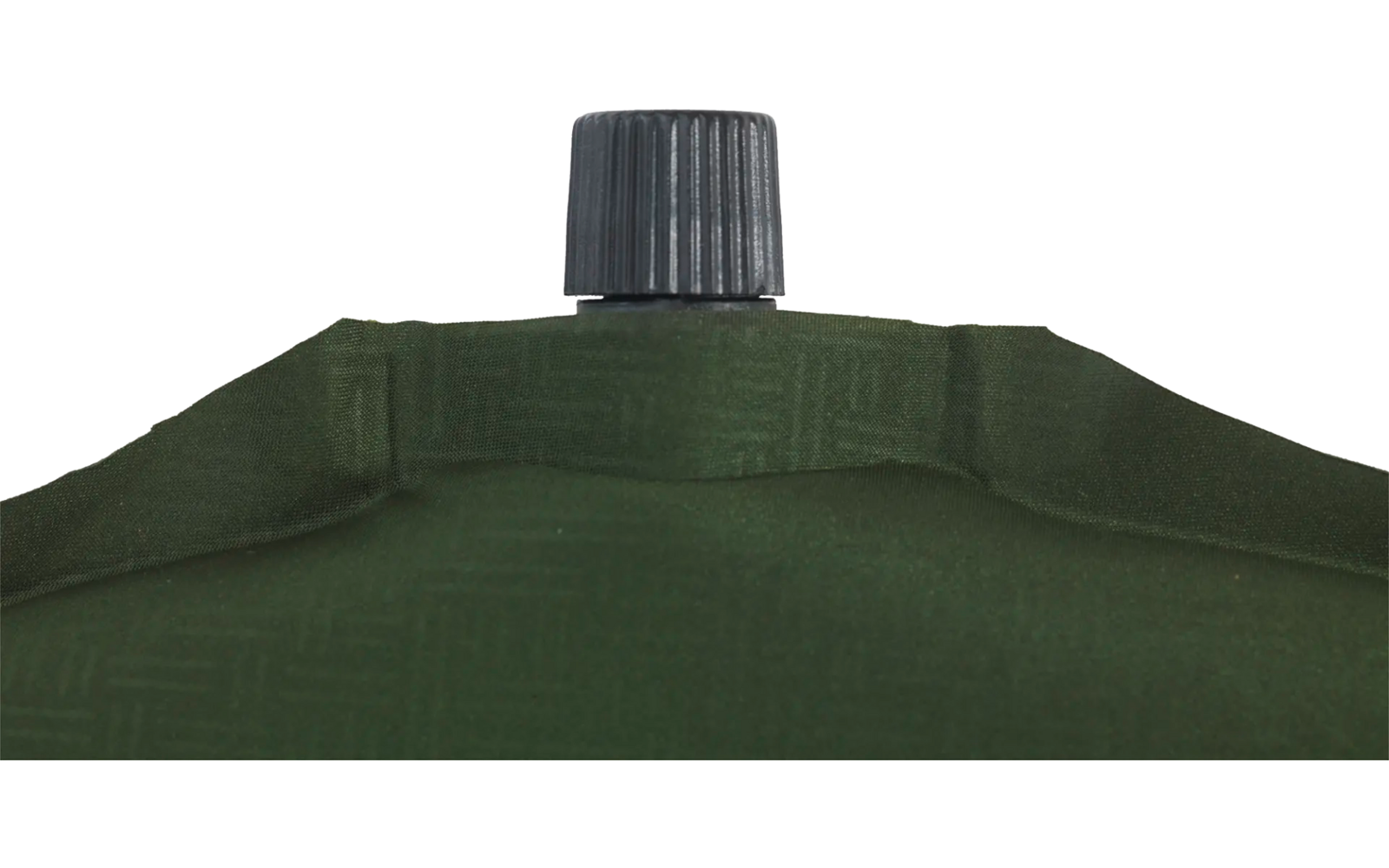 Grüne Stofftasche mit Reißverschluss und grauem Griff