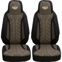 Bremer stoelhoezen camperstoelhoezen 2 stuks voor Ducato / Jumper / Boxer zwart/bruin