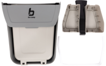 868402 - Bo-Camp faltbarer Abfalleimer mit Pedal grau 15 Liter